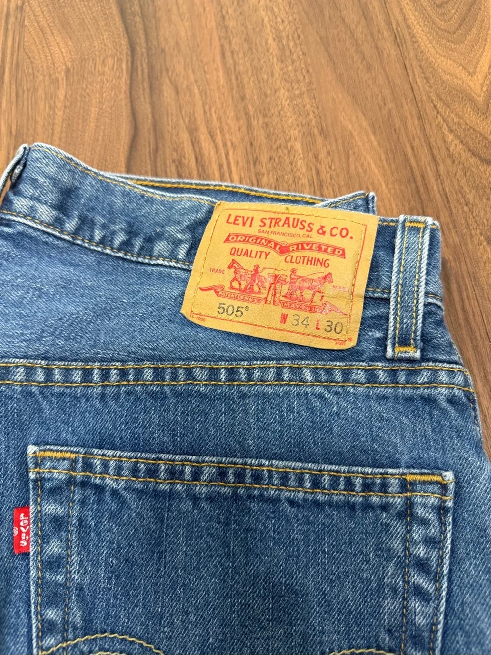 Vintage Levi's 505 Men's Straight Leg Jeans in Medium Blue Denim 34x30